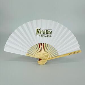 Ketel One Botanical White Foldable Portable Personal Handheld Paper Fan - NWOT